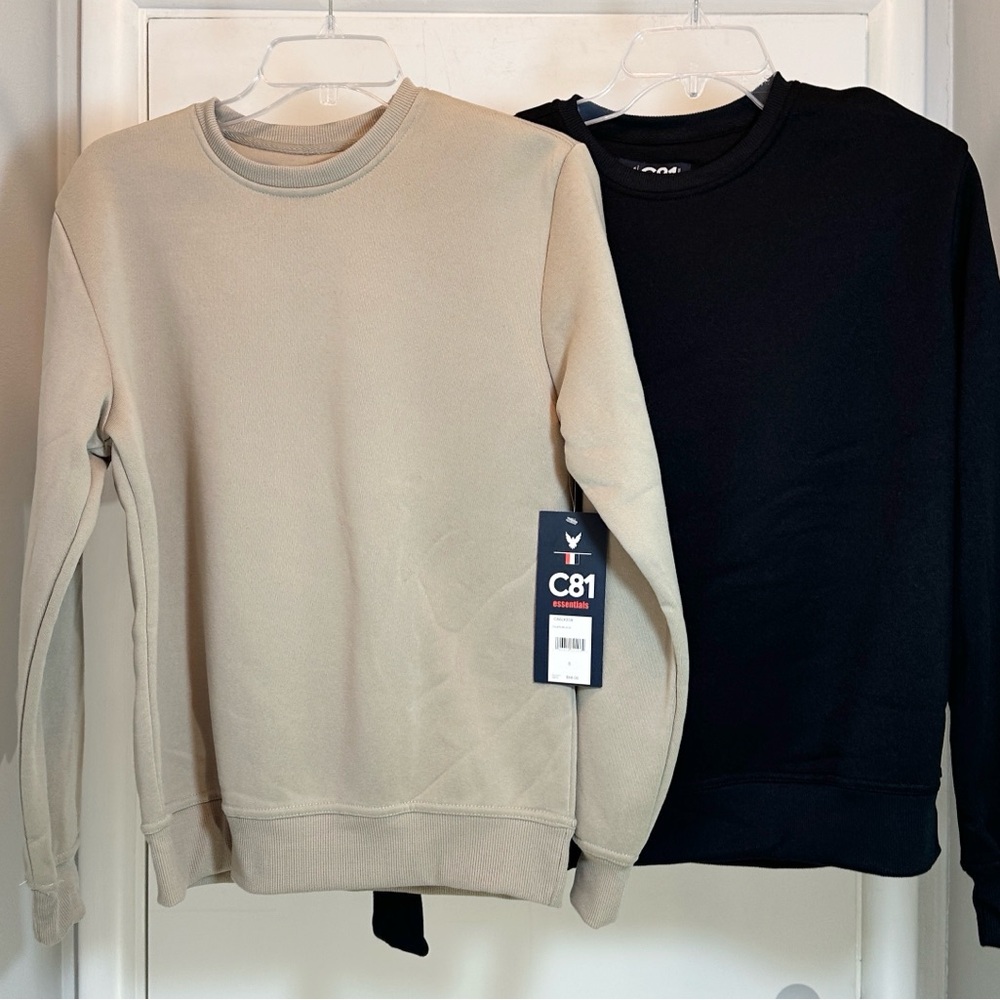 C81 Essentials Fleece Jersey Sweatshirt Bundle of 2 SM NWT